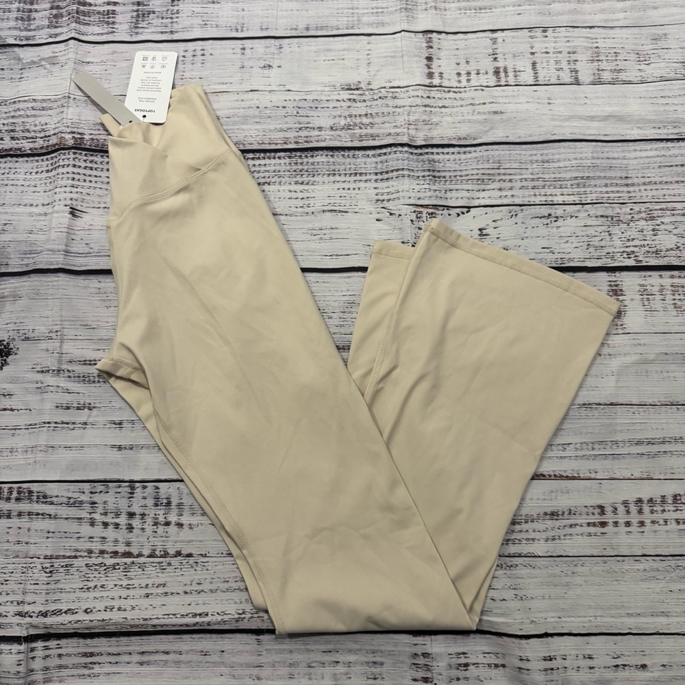 Topyogas yoga cream colored pants size extra small new